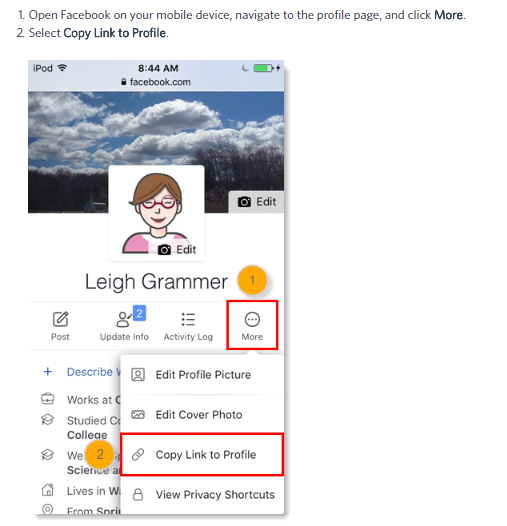 example of facebook profile url